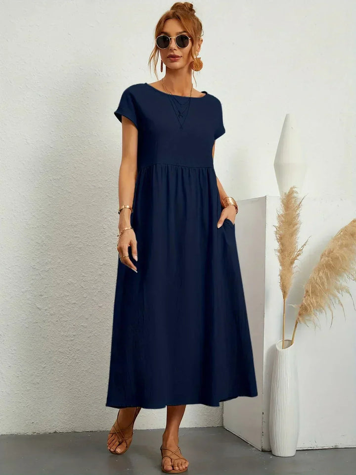 Gabriela™ | Midi fluid dress of timeless elegance
