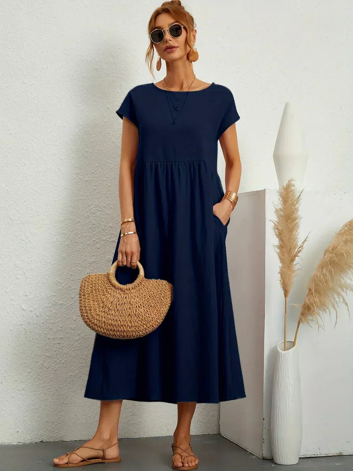 Gabriela™ | Midi fluid dress of timeless elegance