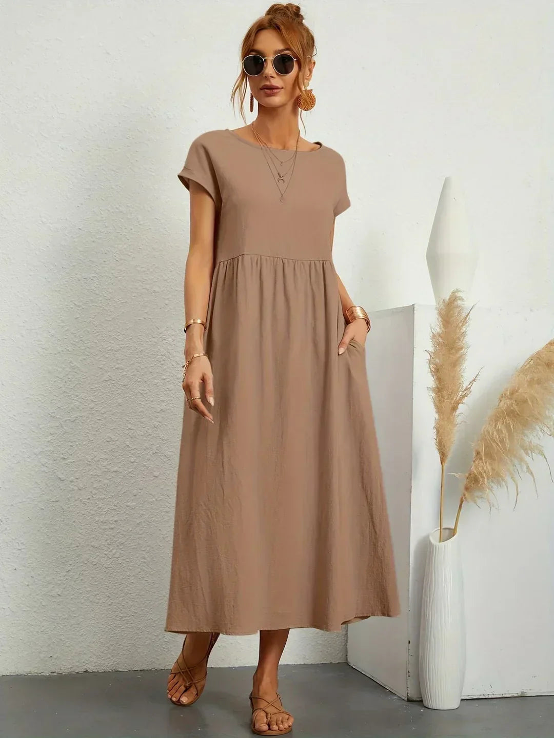 HEIKE | FLOWING MIDI DRESS OF TIMELESS ELEGANCE