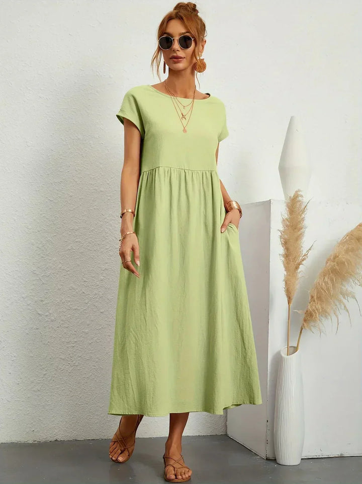 Gabriela™ | Midi fluid dress of timeless elegance