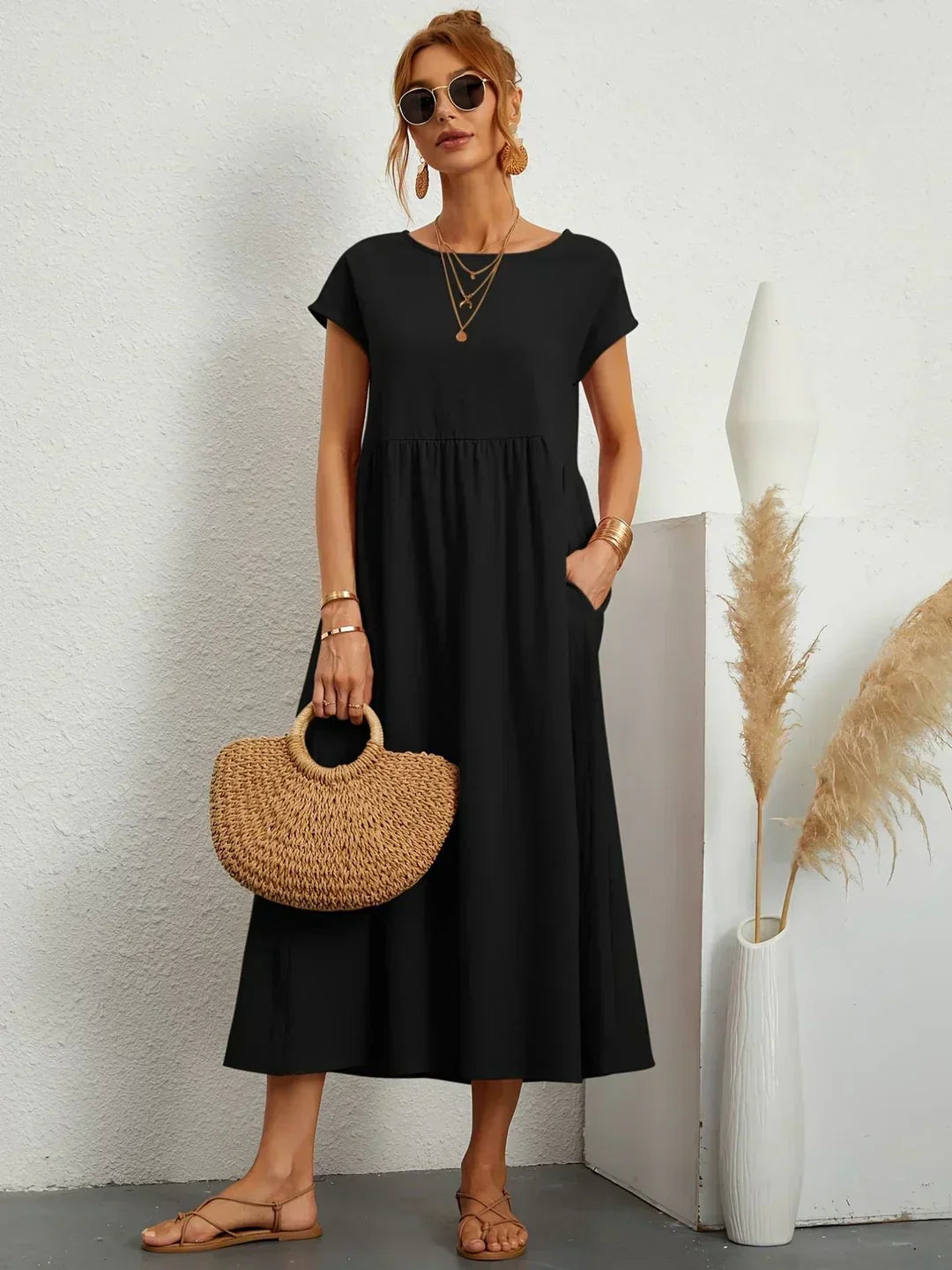 HEIKE | FLOWING MIDI DRESS OF TIMELESS ELEGANCE