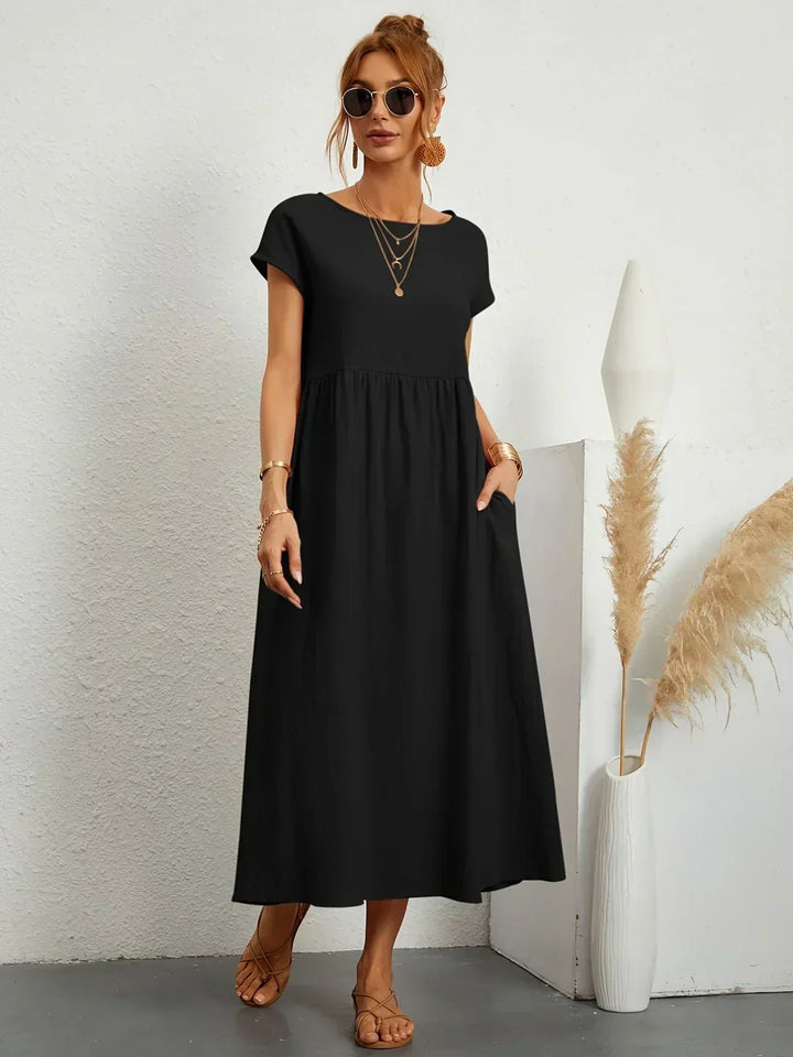 Gabriela™ | Midi fluid dress of timeless elegance