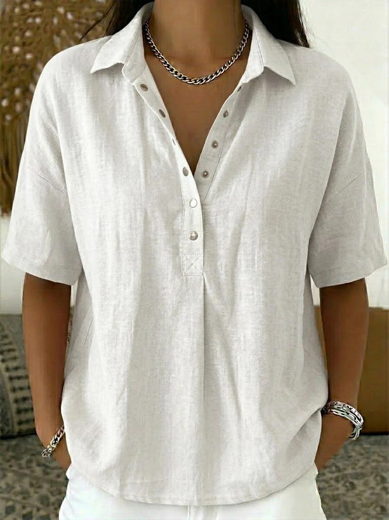 Women’s Button-Up Short-Sleeve Blouse