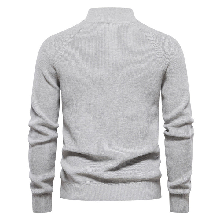 Men’s Ribbed Detail Quarter-Zip Jumper