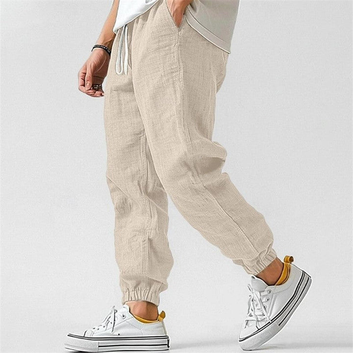 Men’s Linen-Blend Drawstring Joggers