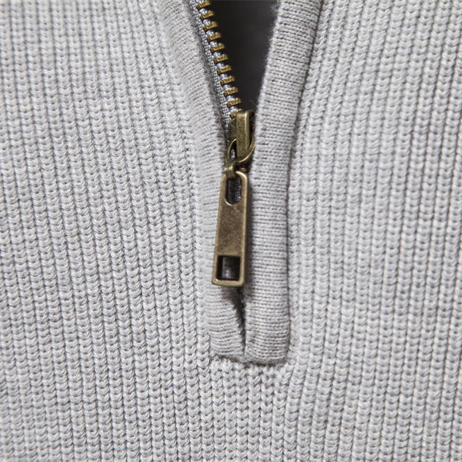 Men’s Ribbed Detail Quarter-Zip Jumper