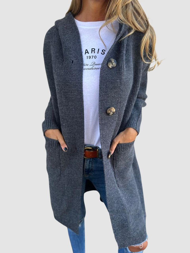 Women’s Longline Hooded Knitted Cardigan