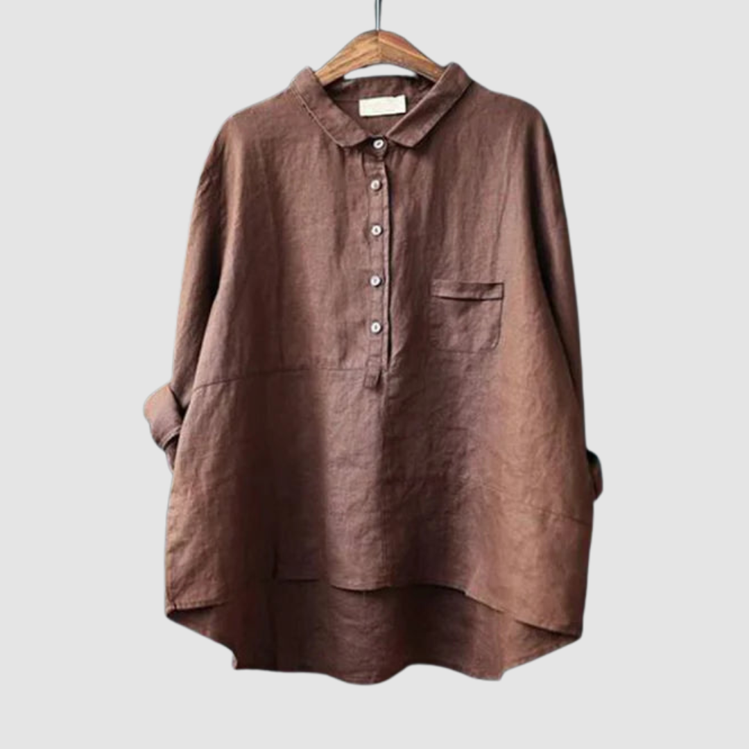 Women’s Oversized Linen-Blend Tunic Shirt