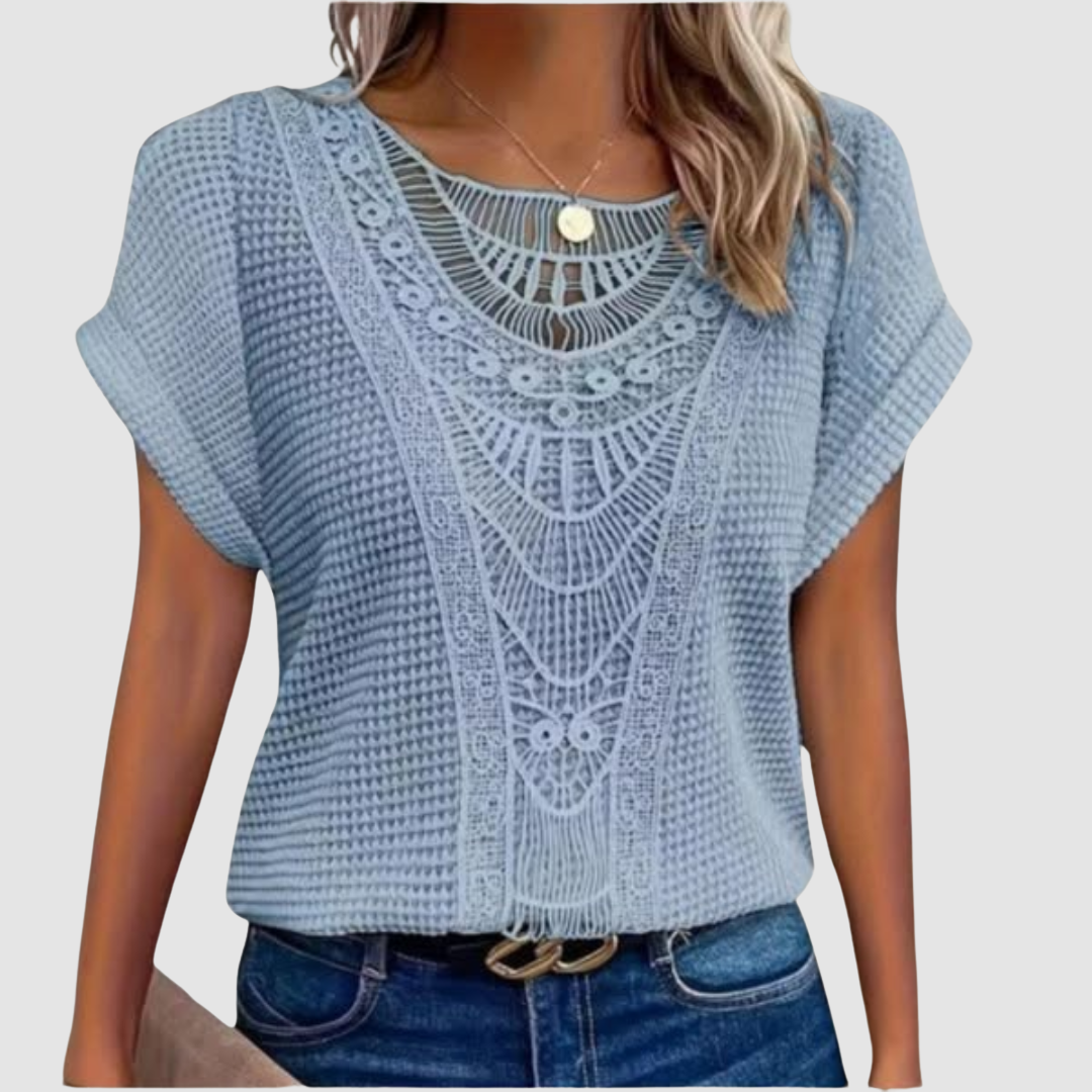Women’s Crochet Short-Sleeve Top