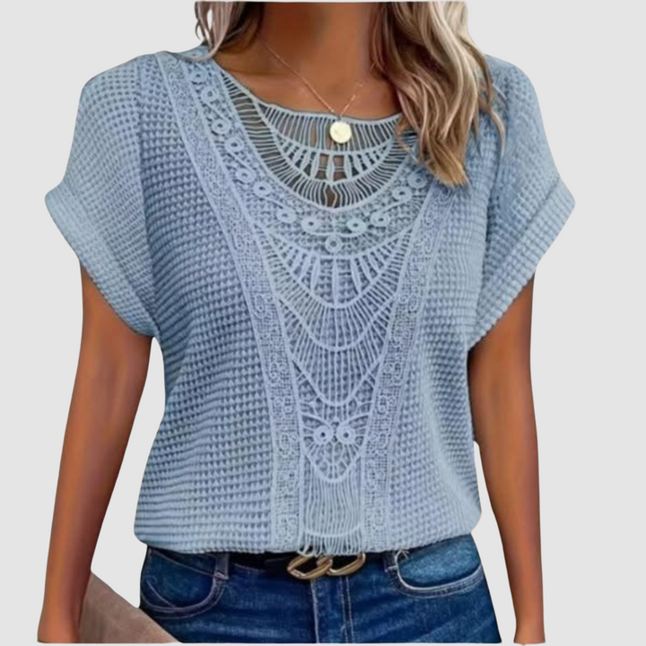 Women’s Crochet Short-Sleeve Top