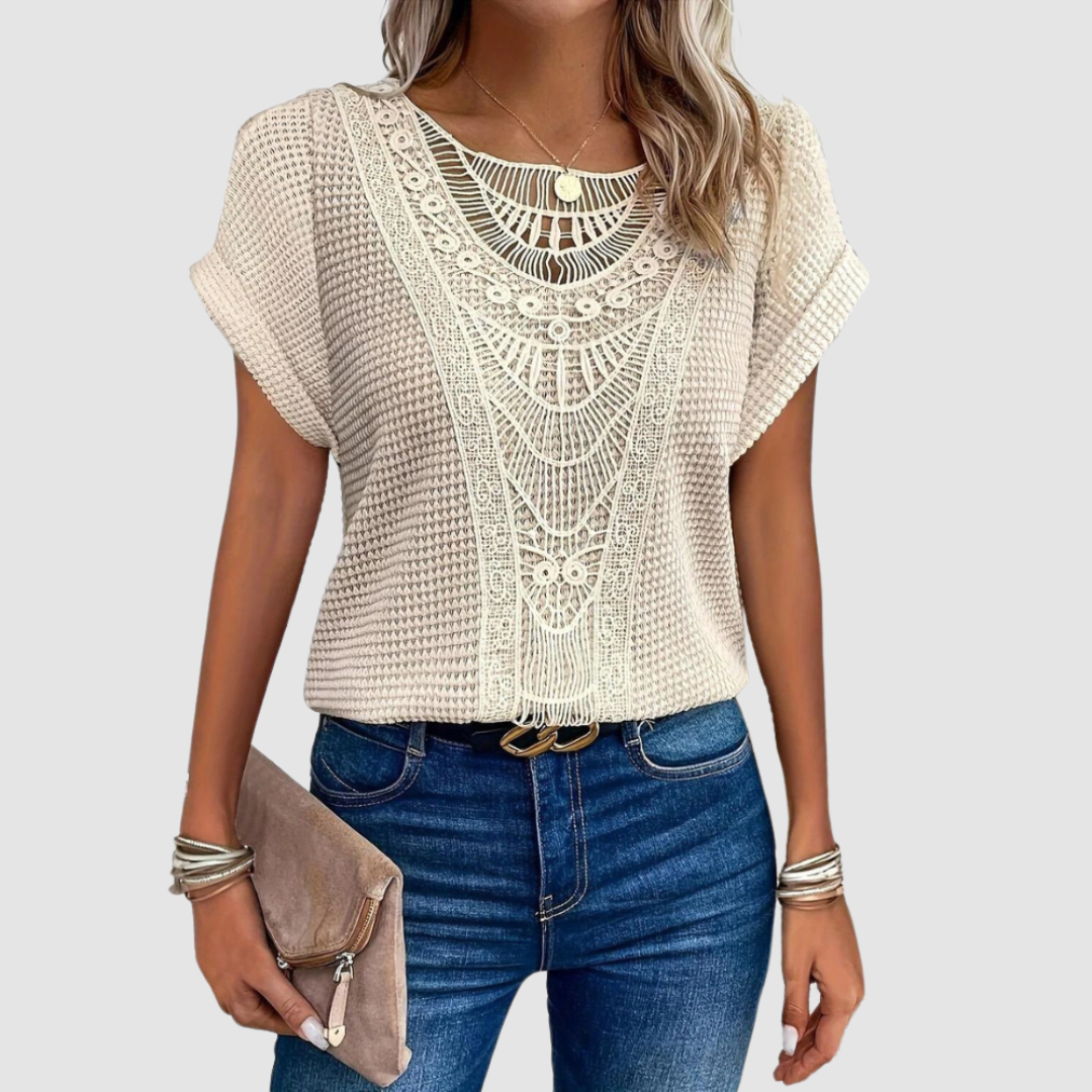 Women’s Crochet Short-Sleeve Top