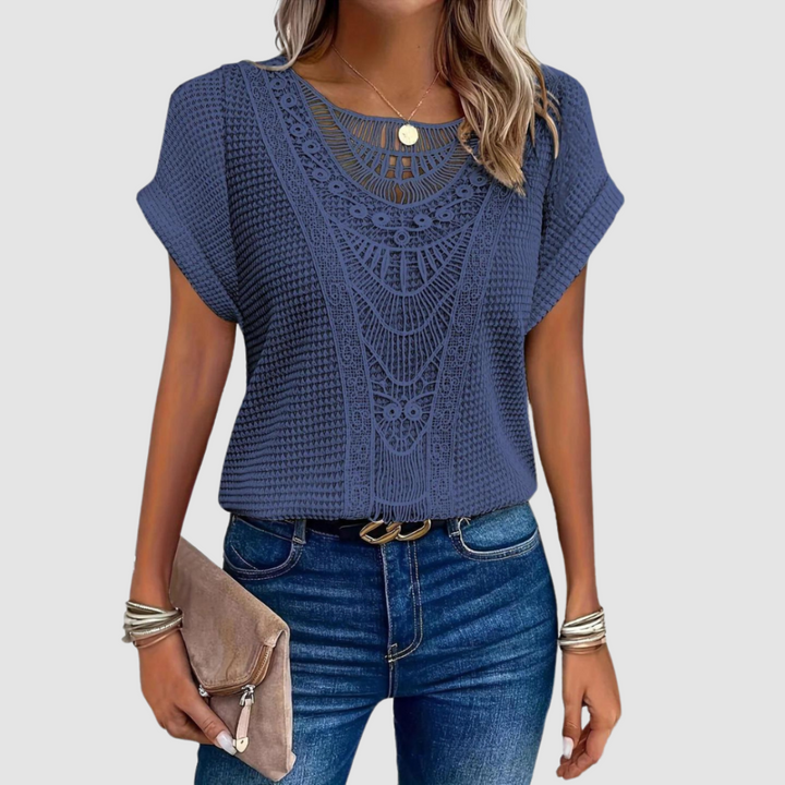 Women’s Crochet Short-Sleeve Top