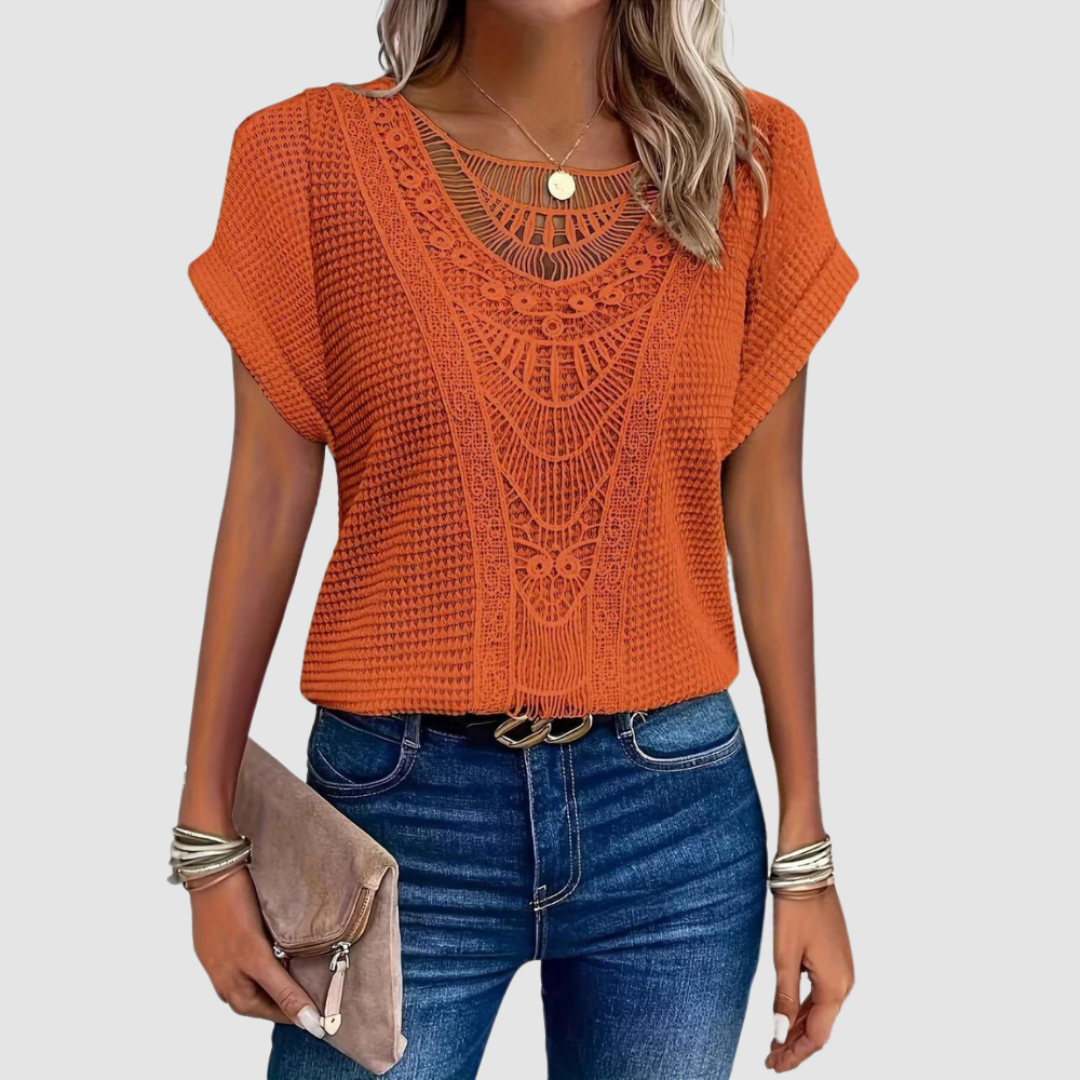 Women’s Crochet Short-Sleeve Top
