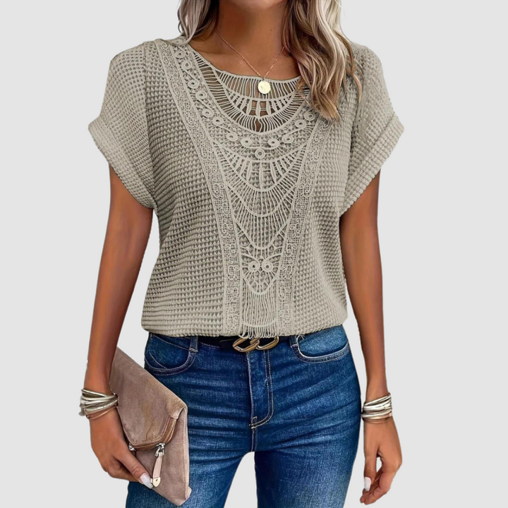 Women’s Crochet Short-Sleeve Top
