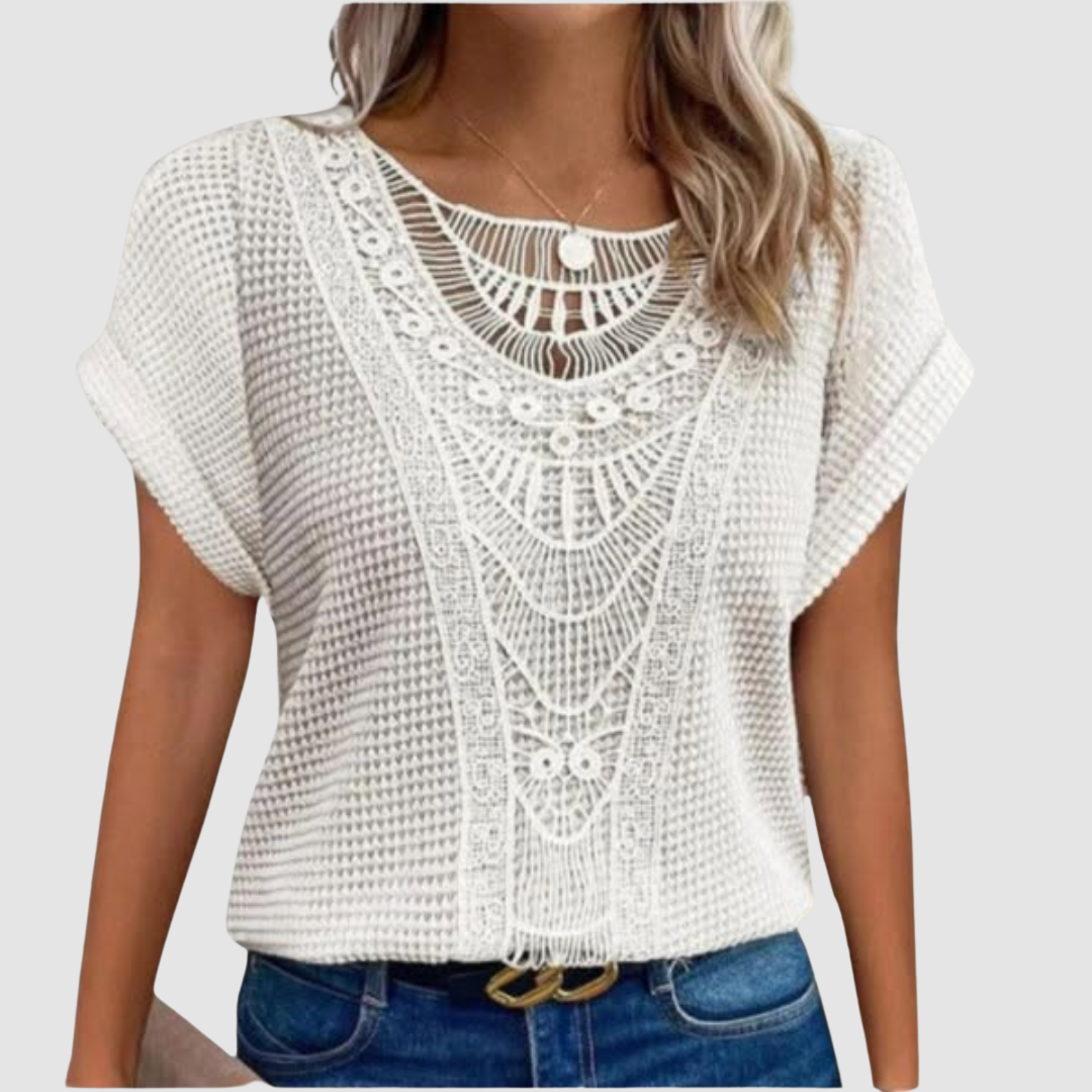 Women’s Crochet Short-Sleeve Top