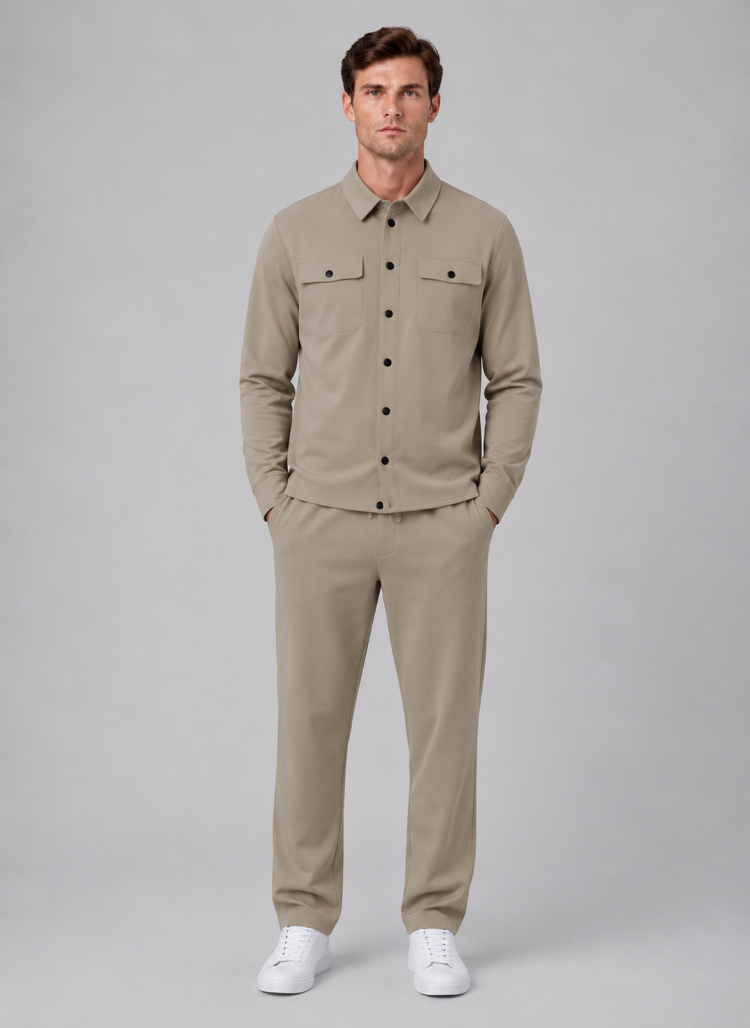 Men’s Smart-Casual Overshirt & Trouser Set