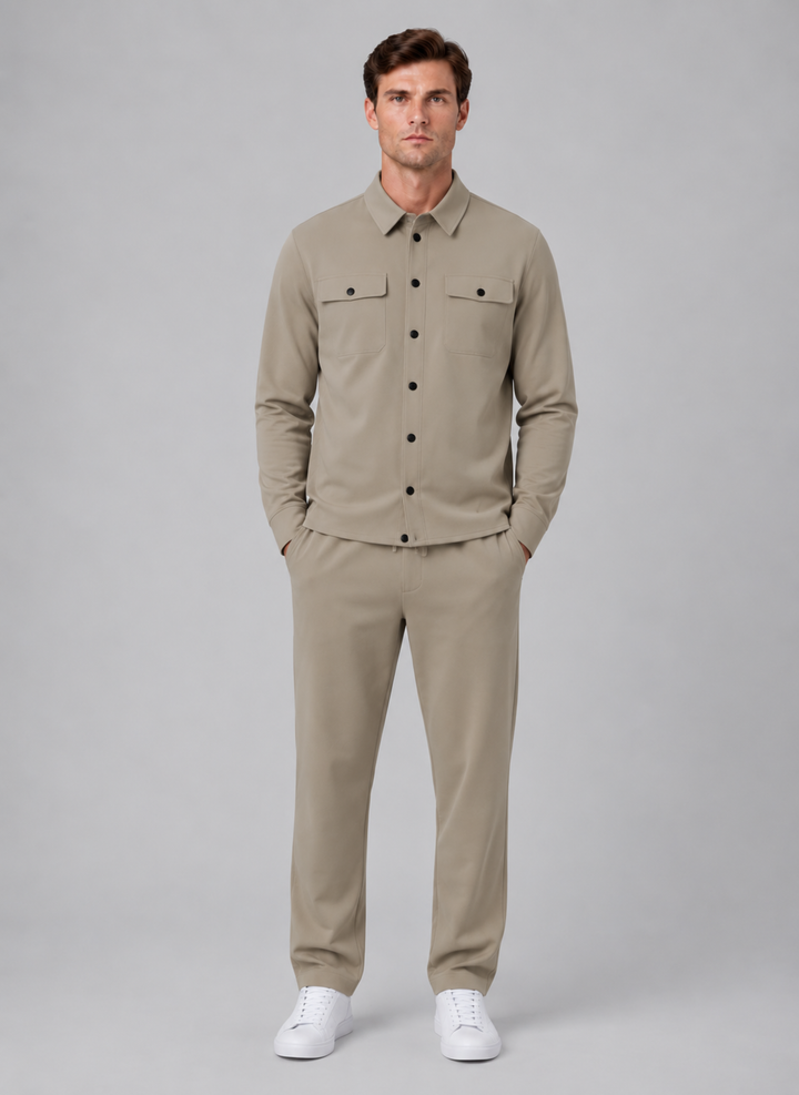 Men’s Smart-Casual Overshirt & Trouser Set