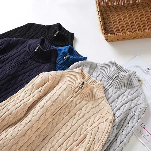 Men’s Cable-Knit Quarter-Zip Jumper