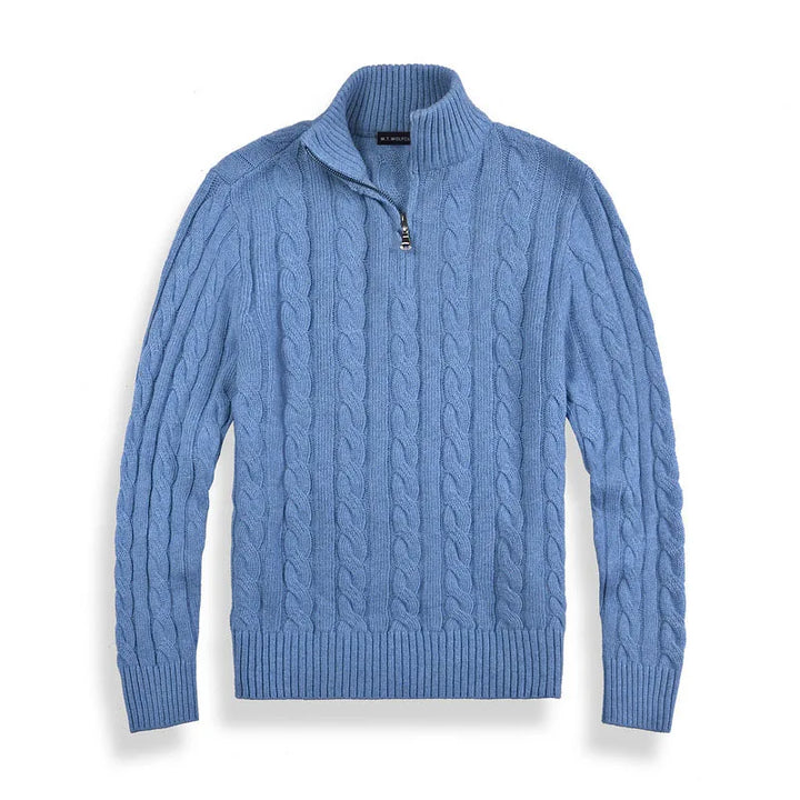 Men’s Cable-Knit Quarter-Zip Jumper