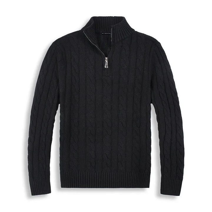 Men’s Cable-Knit Quarter-Zip Jumper