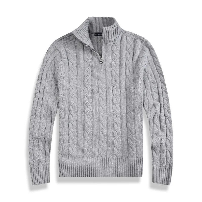 Men’s Cable-Knit Quarter-Zip Jumper