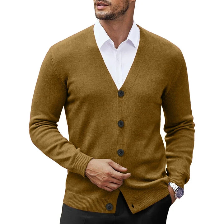 Men’s V-Neck Button-Up Knitted Cardigan