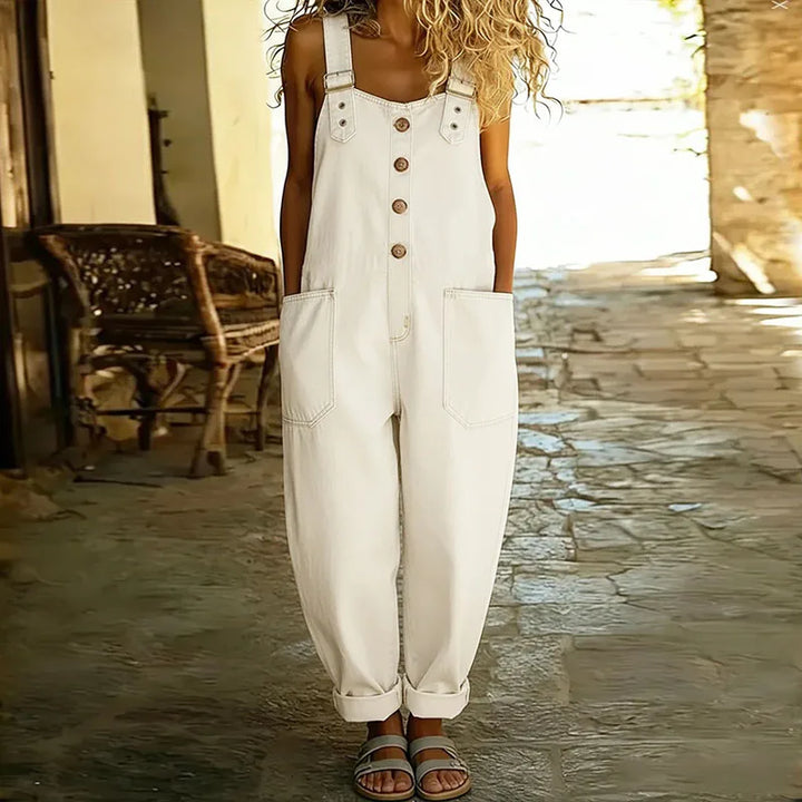 Mae | Vintage Cotton Denim Jumpsuit with Adjustable Straps