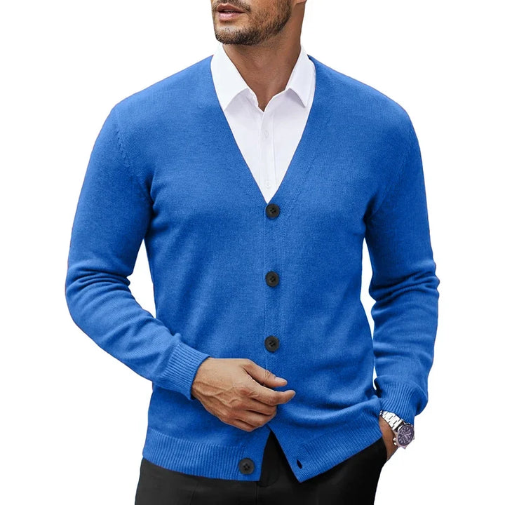 Men’s V-Neck Button-Up Knitted Cardigan