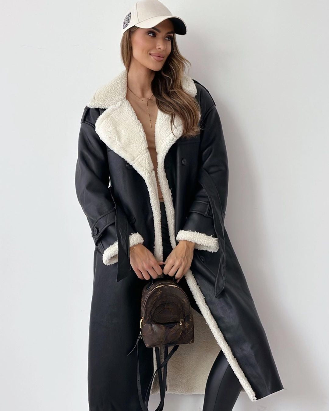 Women’s Longline Borg-Lined Coat