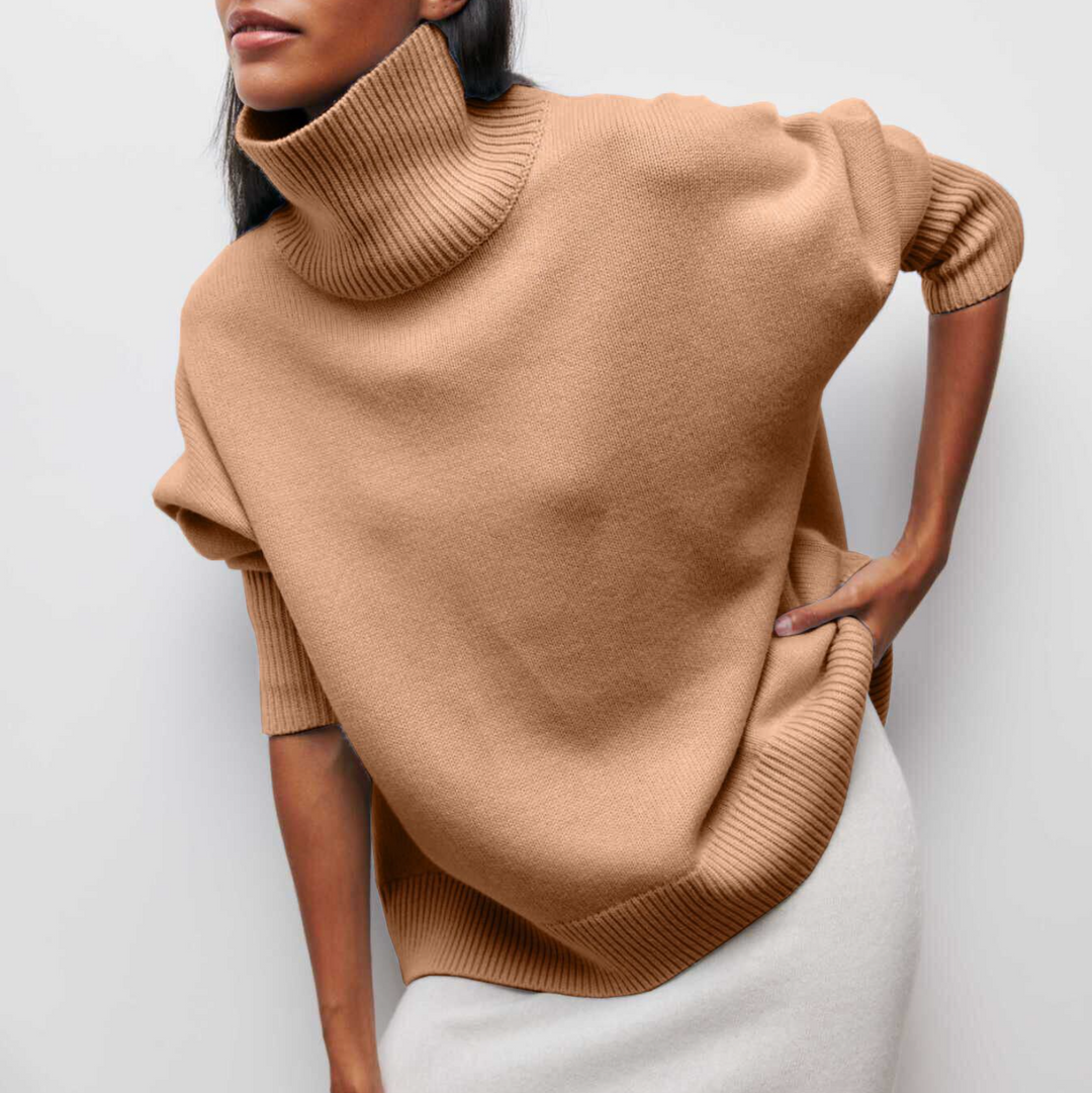 Women’s Oversized Short-Sleeve Roll-Neck Jumper