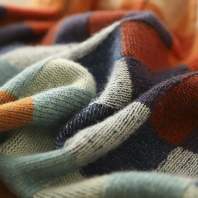 Women’s Oversized Check Roll-Neck Jumper