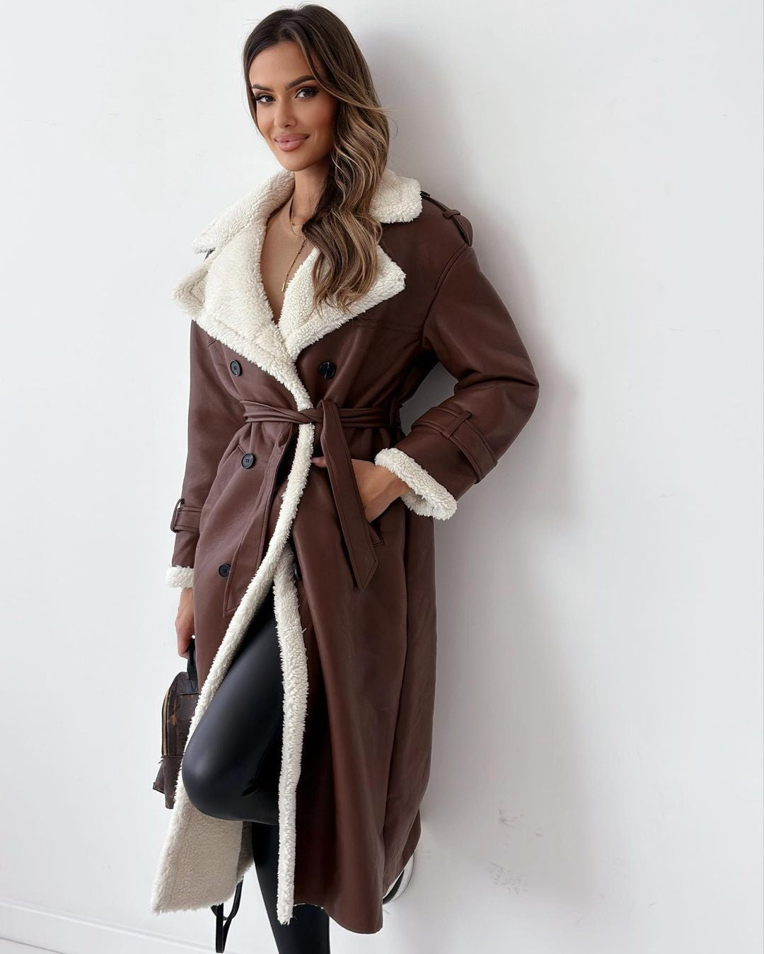 Women’s Longline Borg-Lined Coat