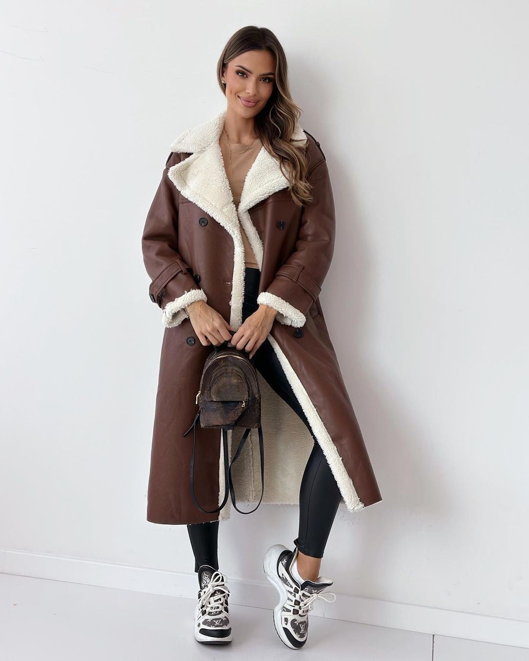Women’s Longline Borg-Lined Coat