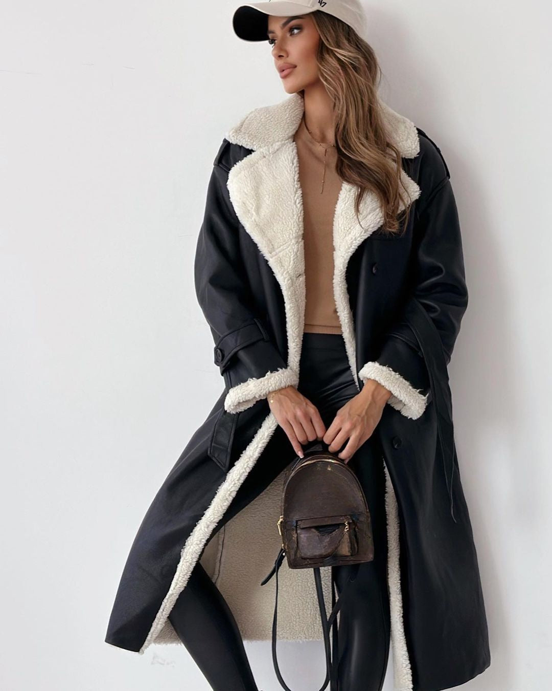 Women’s Longline Borg-Lined Coat