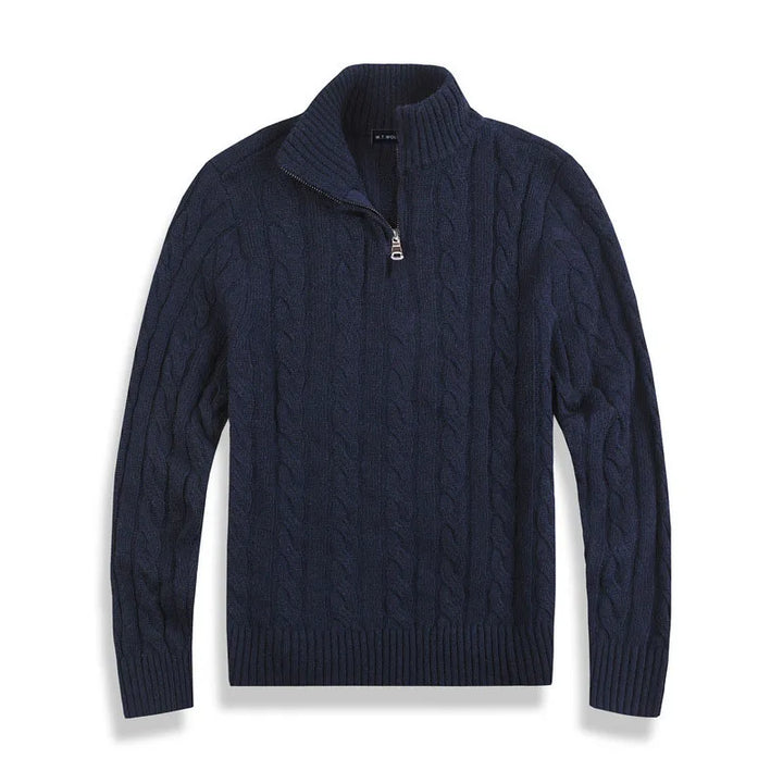 Men’s Cable-Knit Quarter-Zip Jumper