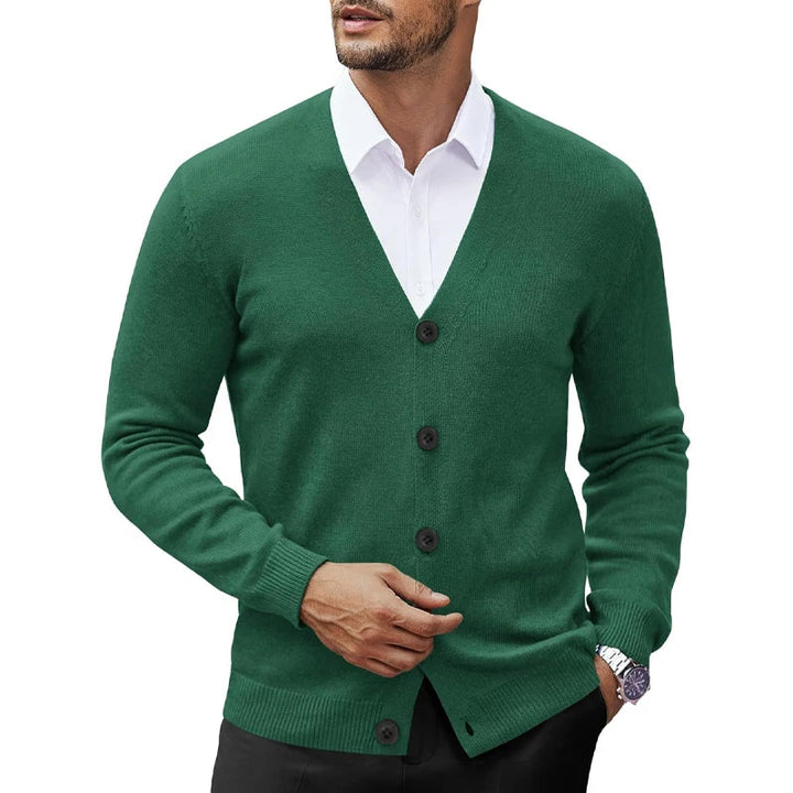 Men’s V-Neck Button-Up Knitted Cardigan