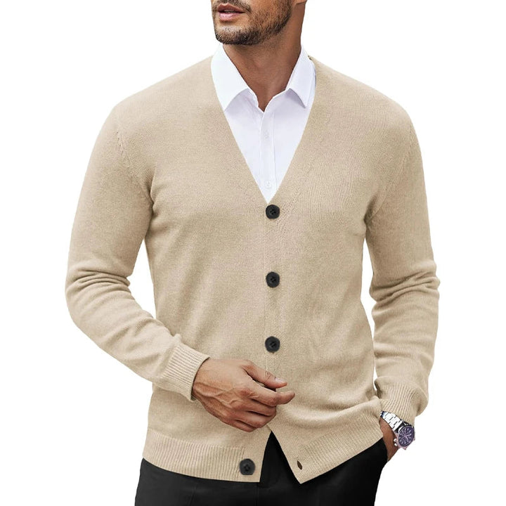 Men’s V-Neck Button-Up Knitted Cardigan