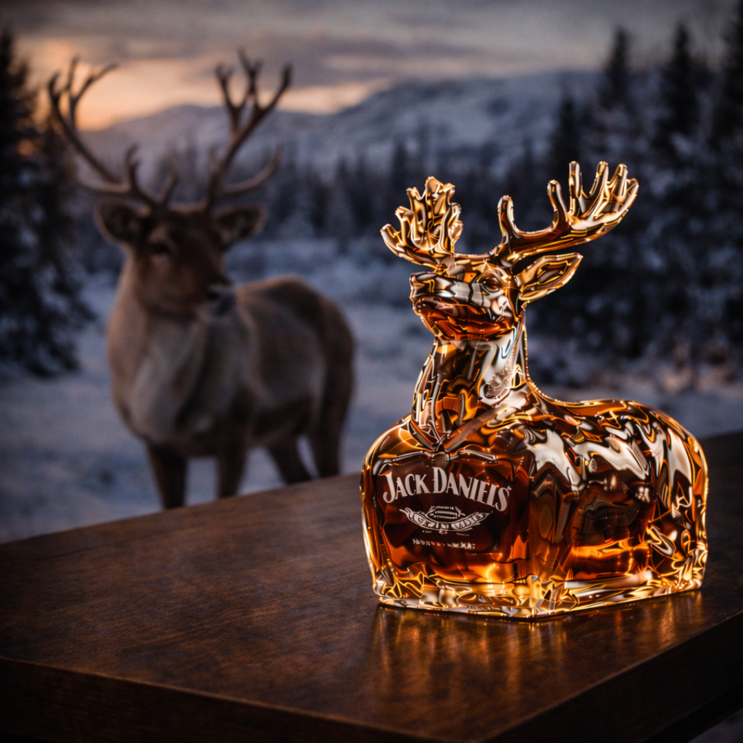 Jack Daniel's Whiskey Bottle - Reindeer Edition