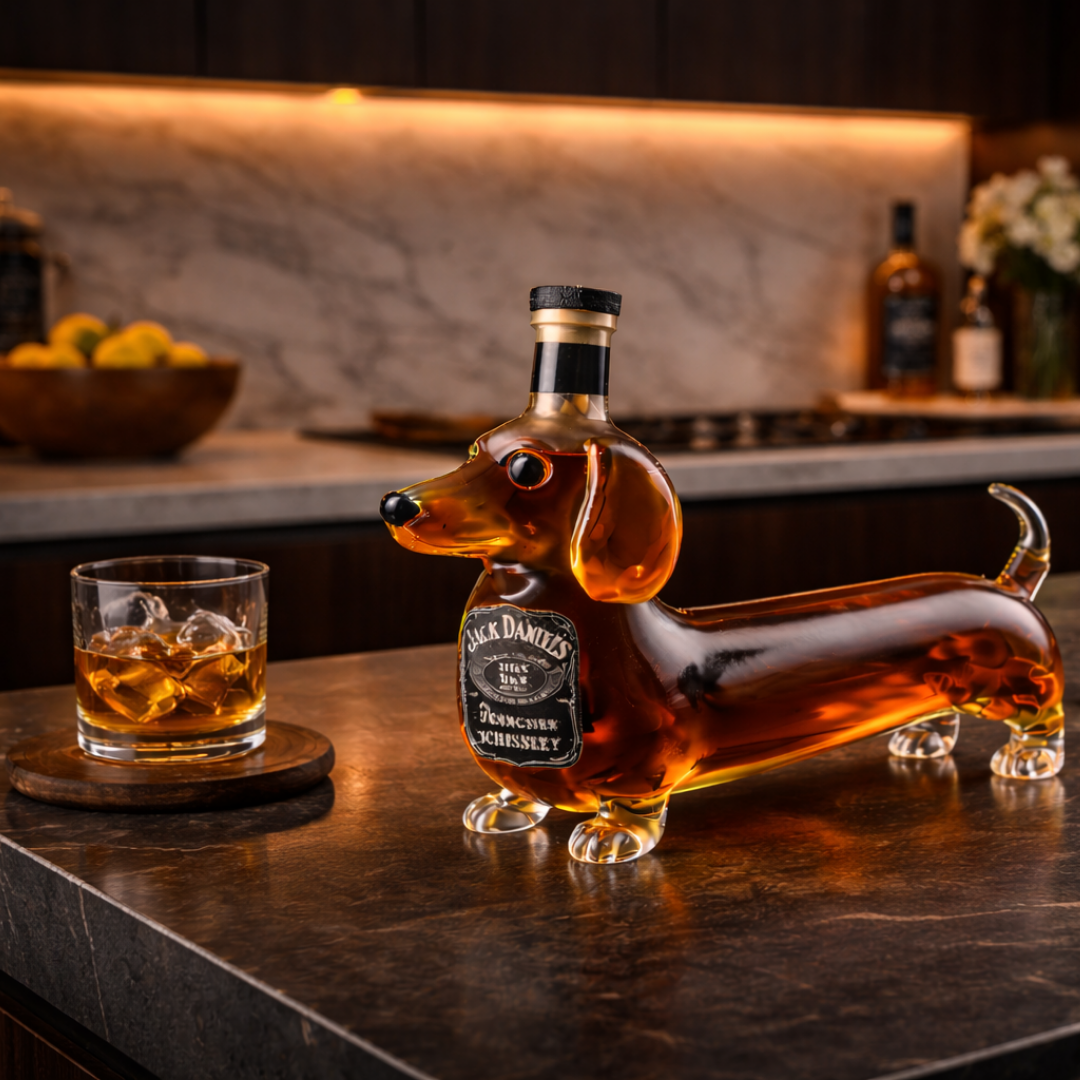 Jack Daniel's Whiskey Bottle - Dachshund Edition