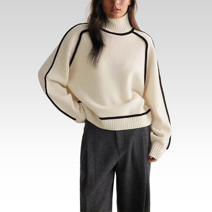 Women’s Contrast Roll-Neck Jumper