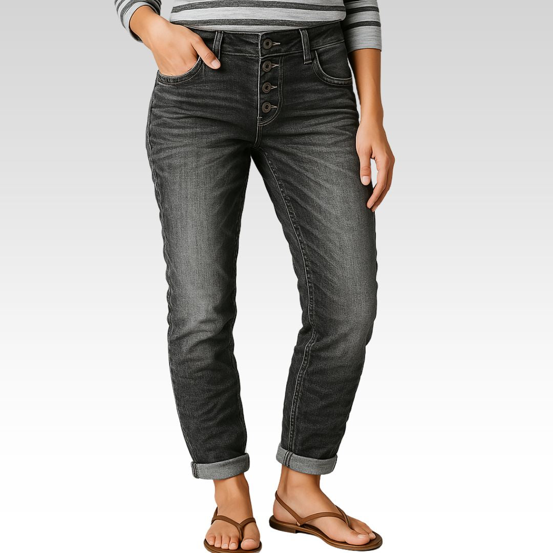 Women’s High-Waisted Stretch Boyfriend Jeans