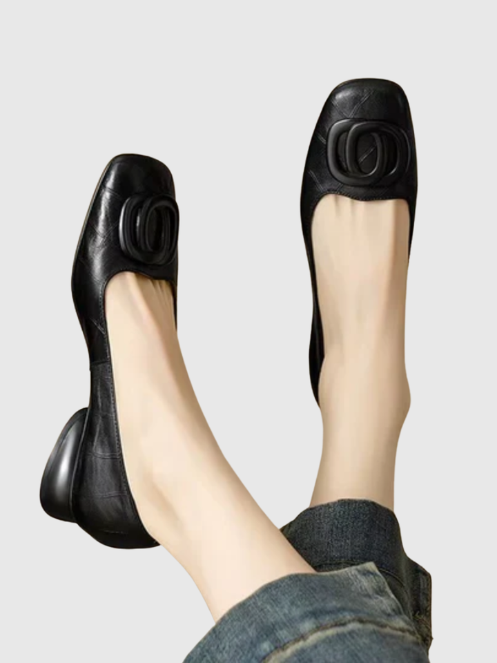 Women’s Leather Square-Toe Ballet Flats