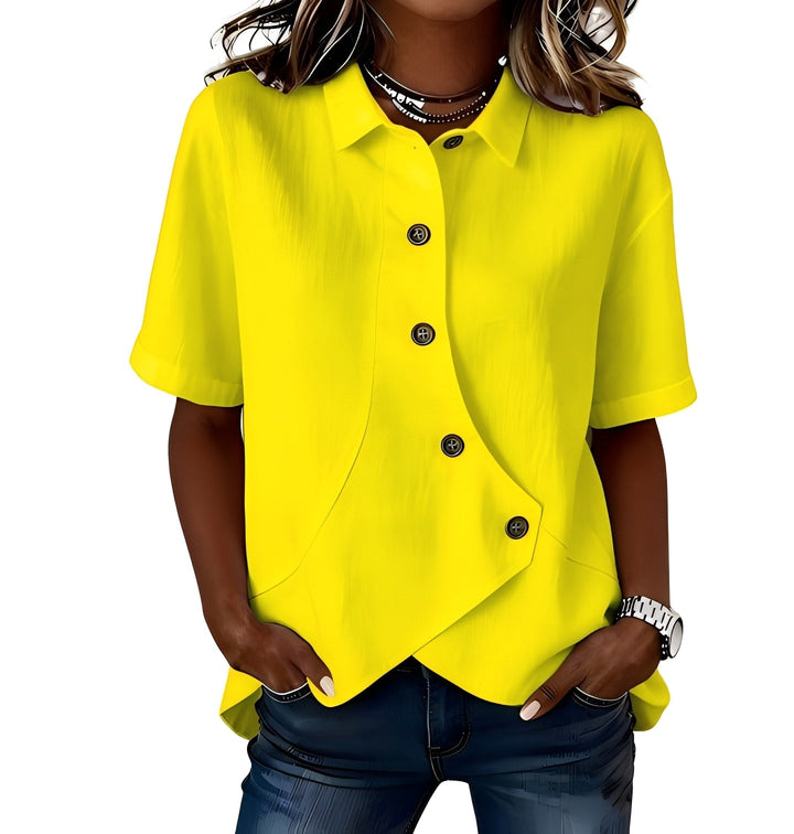 Women’s Linen-Blend Short-Sleeve Shirt