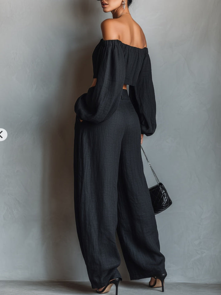 Tess™ | Off-Shoulder Set with Wide Trousers