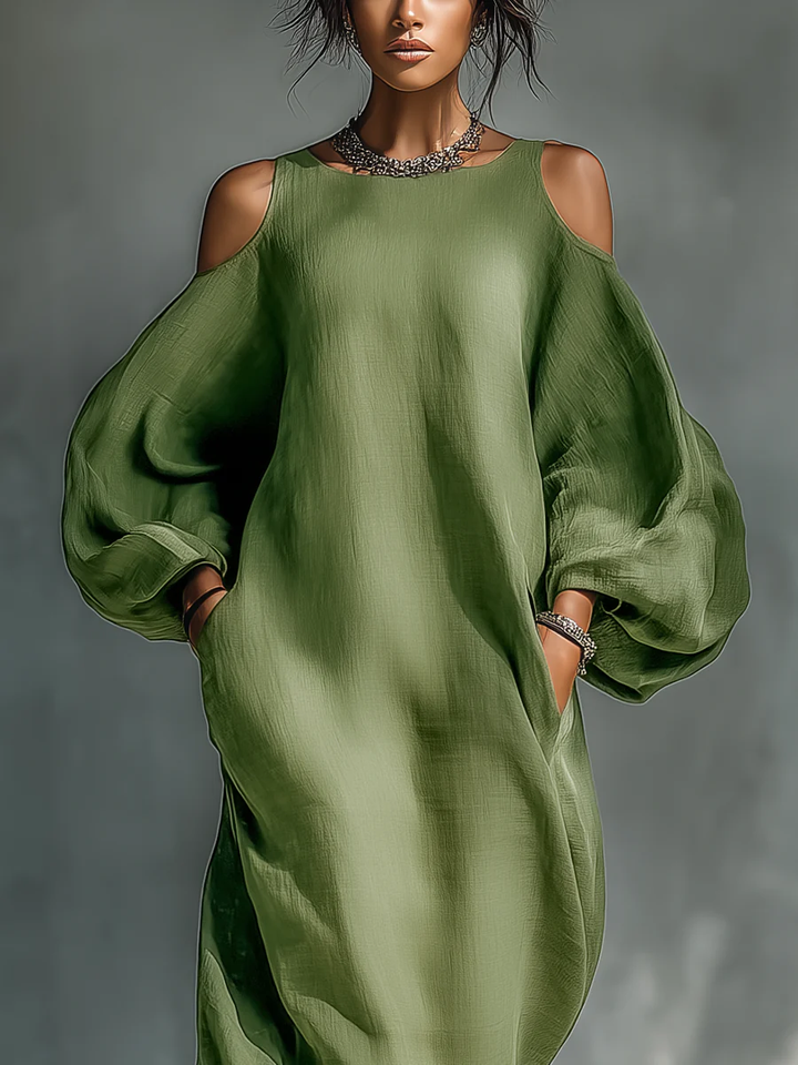 Susana | Maxi Flowing Dress with Off-the-Shoulder Design