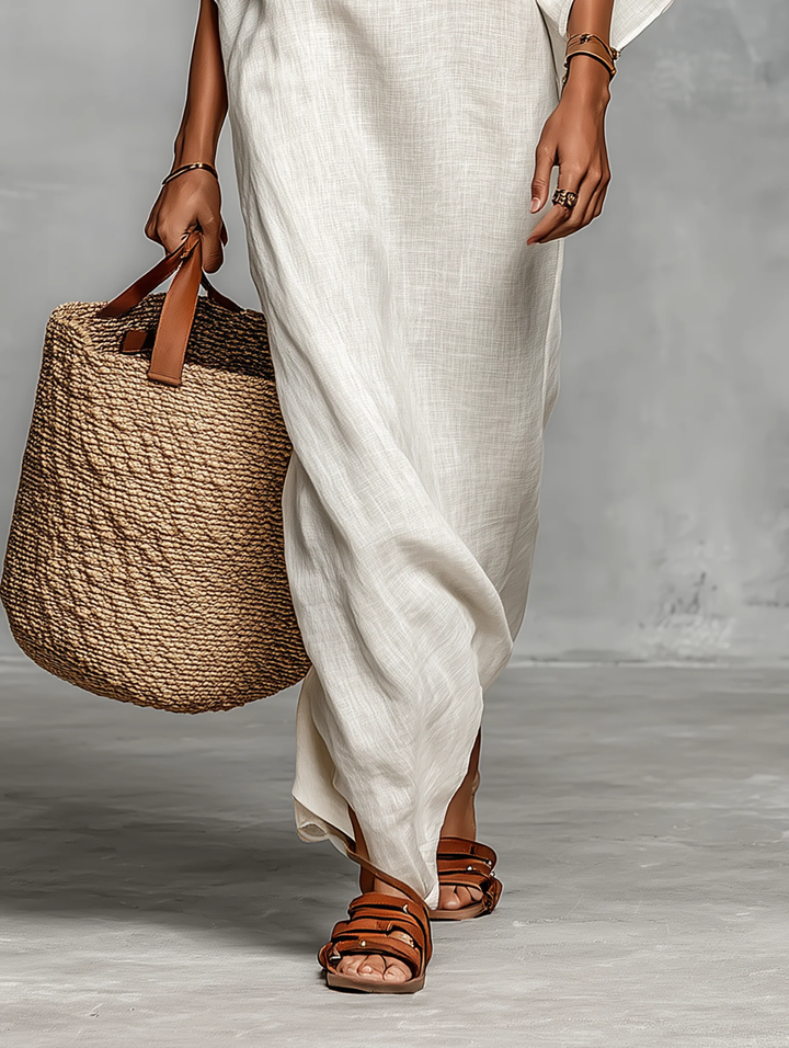 Aveline™ | Maxi dress with off-the-shoulder and batwing sleeves