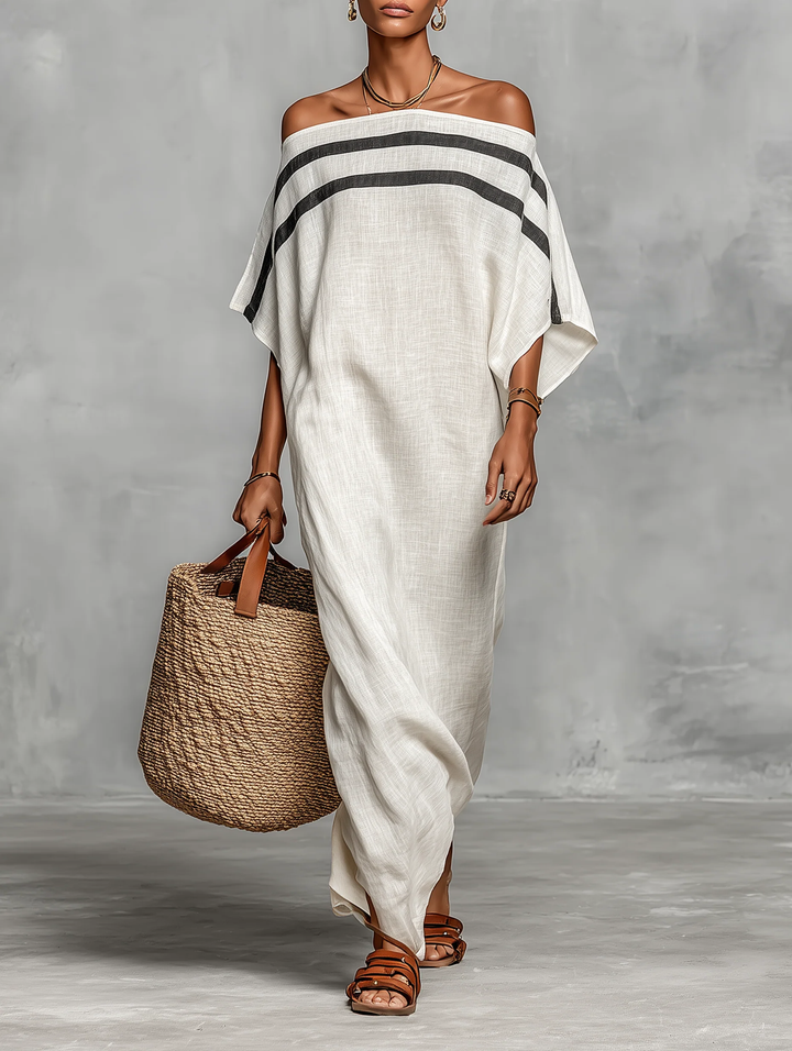 Aveline™ | Maxi dress with off-the-shoulder and batwing sleeves