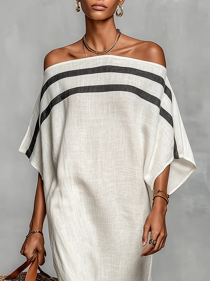 Aveline™ | Maxi dress with off-the-shoulder and batwing sleeves
