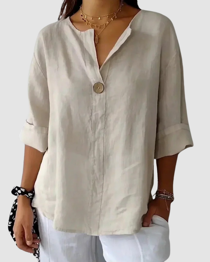 Women’s Relaxed-Fit Linen-Blend Blouse