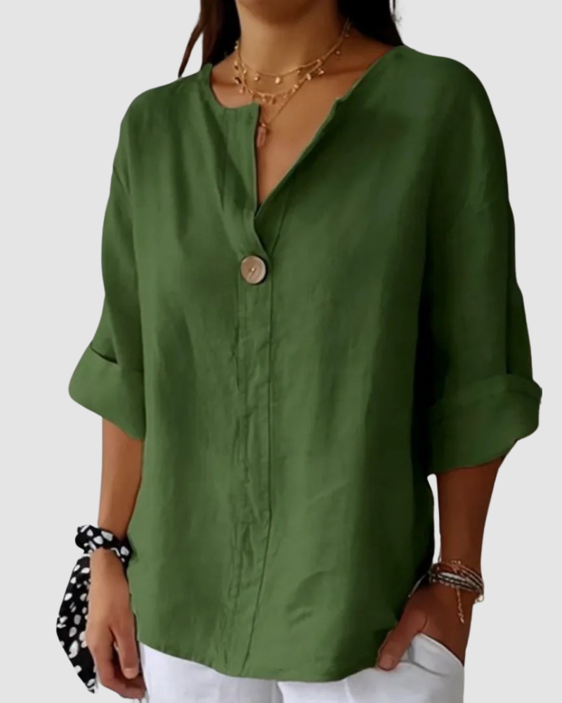 Women’s Relaxed-Fit Linen-Blend Blouse